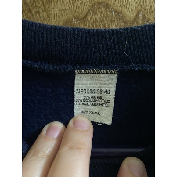 Vintage Alaska Travel Vacation Sweatshirt Navy Blue Snowflake 90s Cotton Blend M - Picture 6 of 12